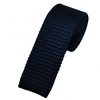 Plain Navy Blue Silk Knitted Tie
