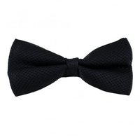 Plain Navy Blue Textured Bow Tie