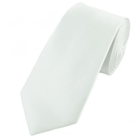 Plain Pure White 7cm Narrow Tie