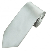 Plain Silver 7cm Narrow Tie
