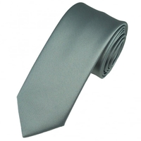 Plain Silver-Grey 6cm Skinny Tie