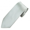 Plain Silver Satin Skinny Tie