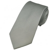 Plain Silver Silk Tie