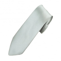 Plain Silver Super Skinny Tie