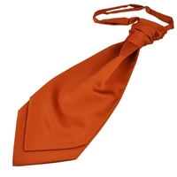 Plain Terracotta Orange Mens Scrunchie Wedding Cravat