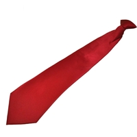 Plain Tomato Red Mens Clip On Tie