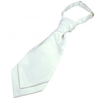 Plain White Boys Scrunchie Wedding Cravat