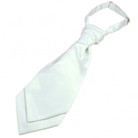 Plain White Boys Scrunchie Wedding Cravat