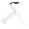 Plain White Ribbed Mens Self Tie Bow Tie