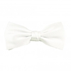 Plain White Ribbed Silk Bow Tie