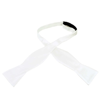 Plain White Self Tie Bow Tie