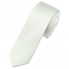 Plain White Silk Skinny Tie