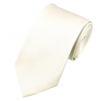 Plain White Silk Tie