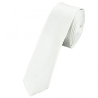 Plain White Super Skinny Tie