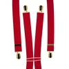Plain Wine Red Mens Trouser Braces - Gold Clips