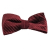 Plain Wine Red Pleated Silk Bow Tie