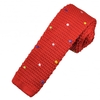 Red & Multi Coloured Polka Dot Knitted Skinny Tie