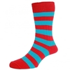 Red & Turquoise Blue Striped Men