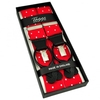 Red & White Polka Dot Trouser Braces (with Black Leather Dual 2 in 1 Button and Clip Attachment)