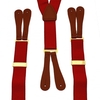 Red Trouser Braces with Brown Leather Ends