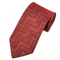 Red Zig Zag Chevron Striped Patterned Boys Tie