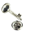 Rhodium Plated Key Lapel Pin Badge