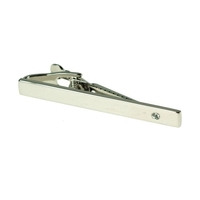Rhodium Tie Bar With Crystal