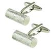 Silver Diamond Cut Cylinder Luxury Dress Cufflinks