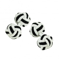 White & Black Elastic Knot Cufflinks