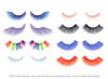 False Eyelashes - Blue & Purple Highlights