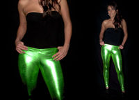 Green Wetlook Leggings - M/L
