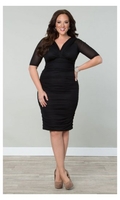 Betsy Ruched Dress in Raven Black