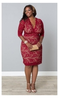 Boudoir Lace Dress in Red
