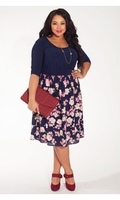 Brittany Dress in Midnight Blossom