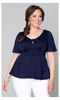 Passport Peplum Top in Navy