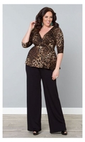 Peyton Palazzo Trousers In Black Noir