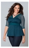 Pretty Peplum Mesh Top in Teal Temptation