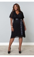 Retro Glam Lace Dress in Black