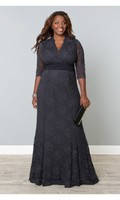 Screen Siren Lace Gown in Twilight Grey