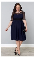 Twirl and Swirl Cocktail Dress in Navy