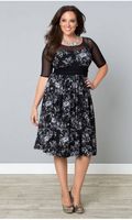 Twirl and Swirl Cocktail Dress in White Rose and Black