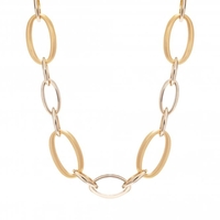 Gold Plated and Satin Link Necklace