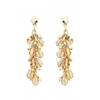 Gold Plated Beaded Cluster Drop Earrings