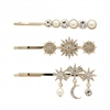 Gold Plated Celestial Hair Slides - Pack of 3