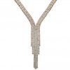 Gold Plated Crystal Diamante Lariat Necklace