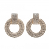 Gold Plated Crystal Door Knocker Earrings