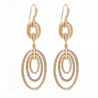 Gold Plated Oval Link Drop Earrings