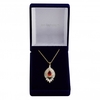 Gold Plated Red Baguette Pendant Necklace - Gift Boxed