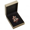 Gold Plated Red Christmas Bells Brooch - Gift Boxed