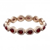 Gold Plated Red Pear Stretch Bracelet